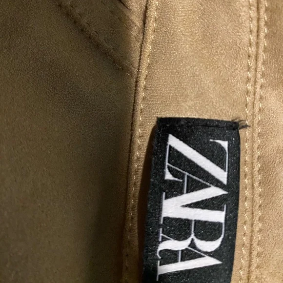 ZARA BEAUTIFUL TAN SUEDE TEXTURED SHORT TRENCH - Picture 10 of 16